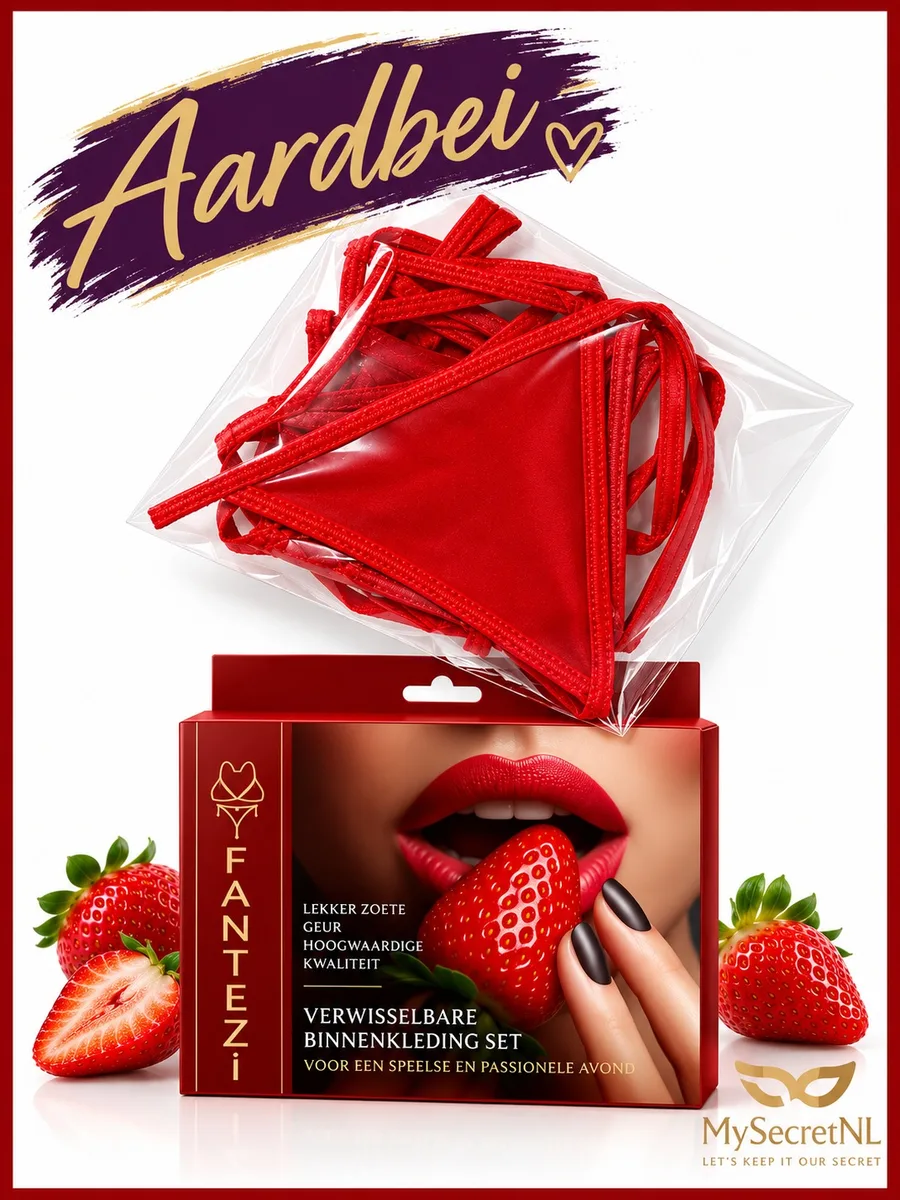 Eetbare Lingerie Aardbei – Snoep Lingerie Set