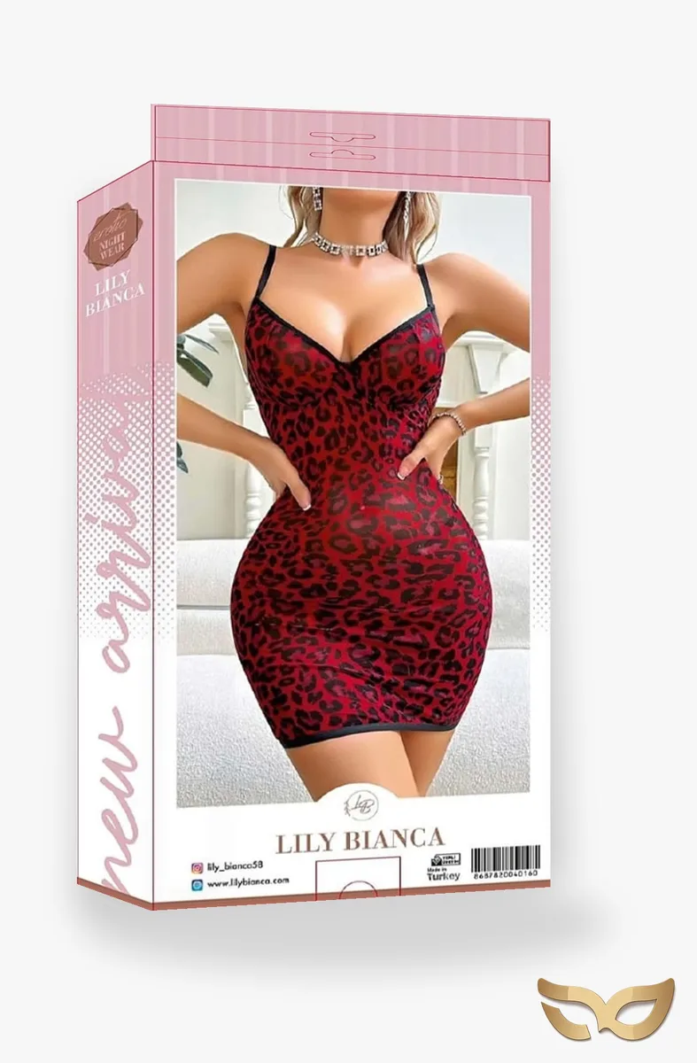 Red Leopard – Leopard Dress with Lace-Up Back