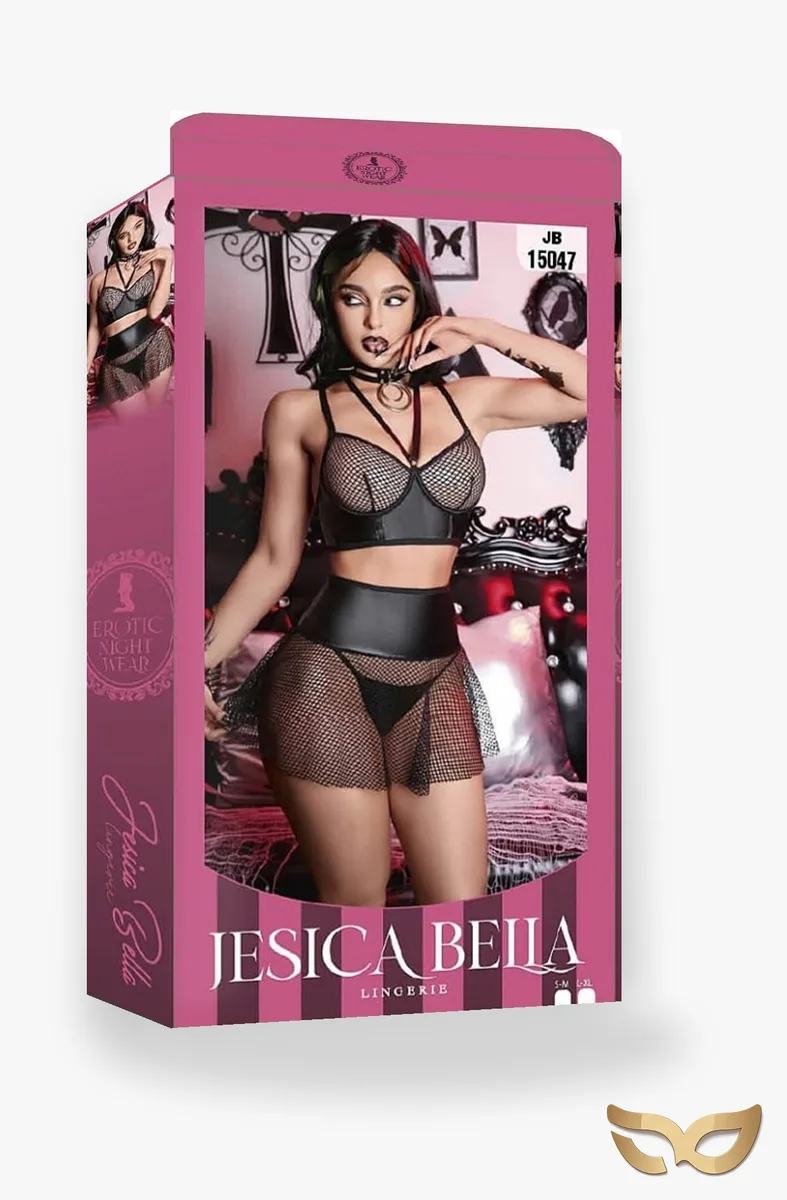 Gothic Babe – Fishnet and Wet Look Set
